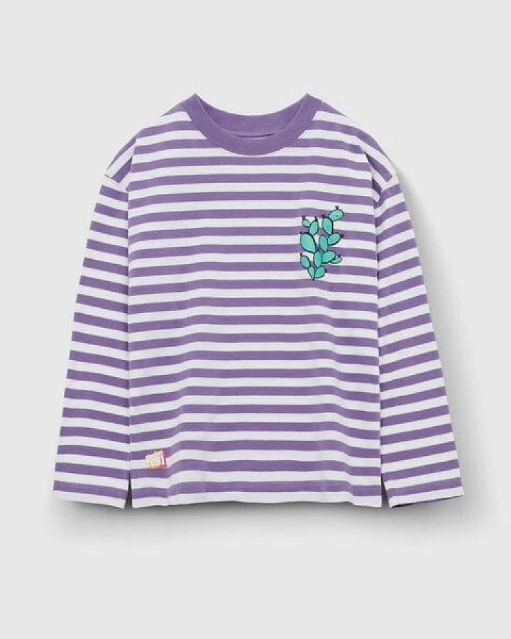 PlayPlayPauly CHECKER TOBI Kaktus Unisex Kinder Longsleeve aus Bio-Baumwolle