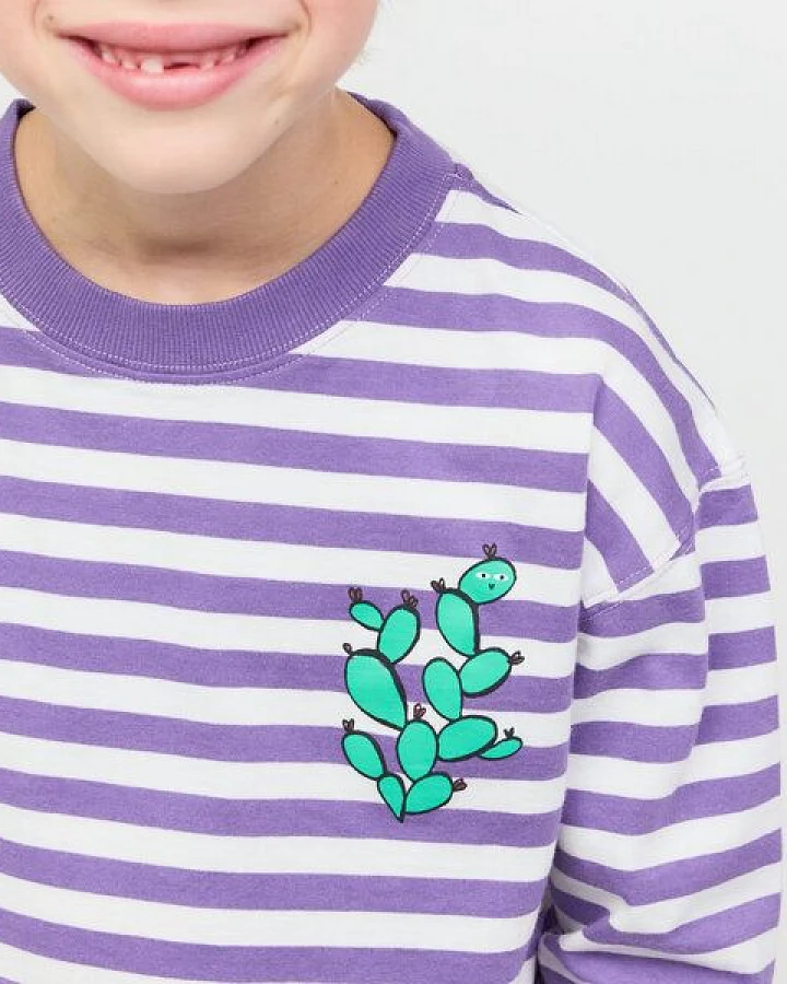 PlayPlayPauly CHECKER TOBI Kaktus Unisex Kinder Longsleeve aus Bio-Baumwolle