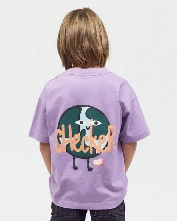 PlayPlayPauly CHECKER TOBI Erde Unisex Kinder T-Shirt aus Bio-Baumwolle