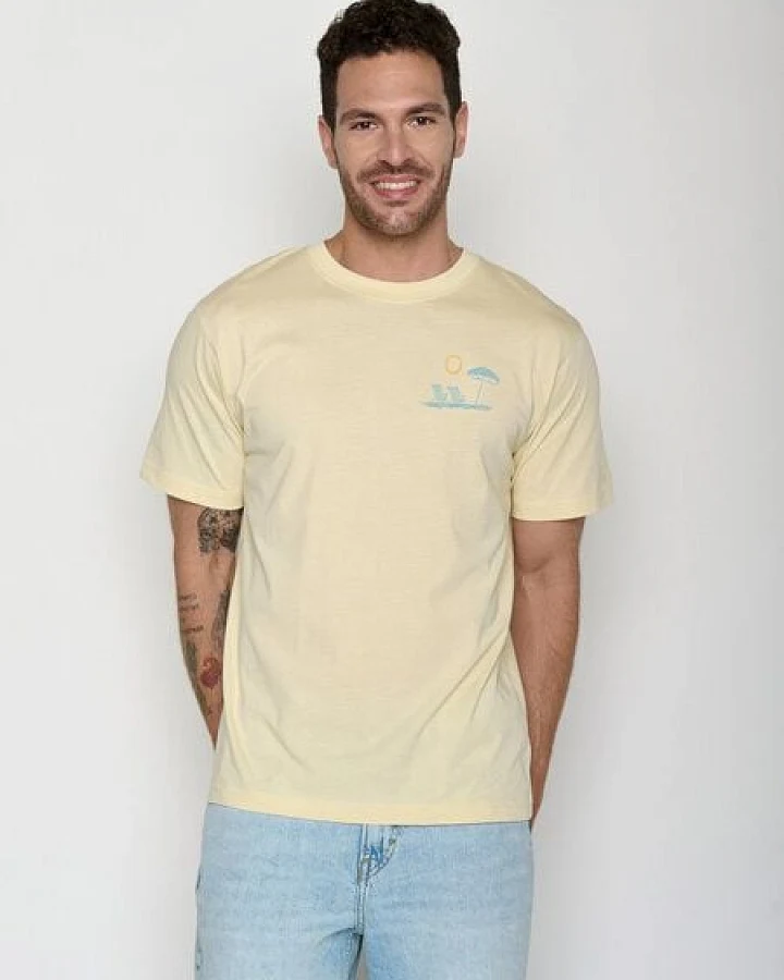 GREENBOMB Beach View Fusion - Lässiges Oversize-T-Shirt aus Bio-Baumwolle / hochwertiger Print / GOTS / Fair & Vegan