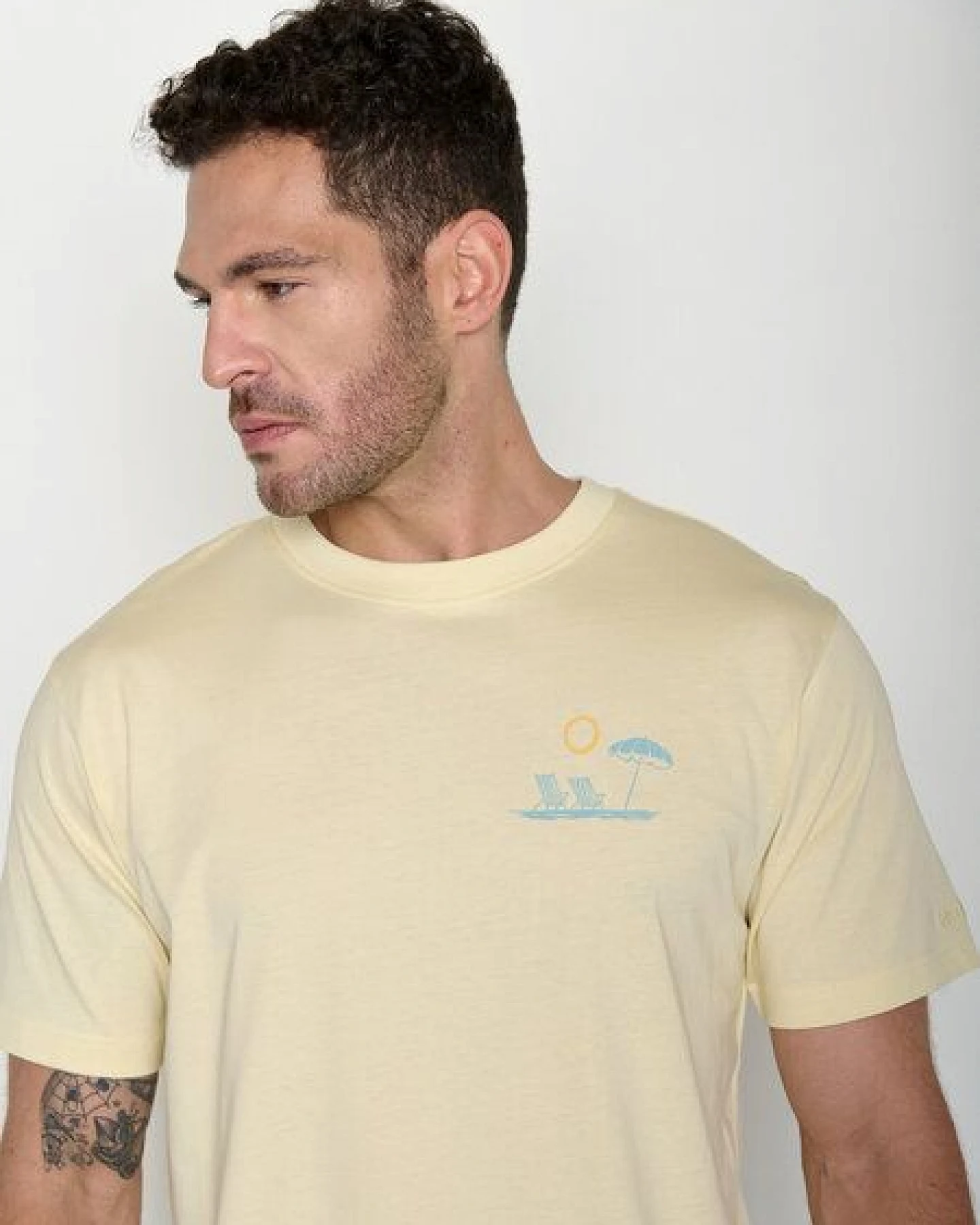 GREENBOMB Beach View Fusion - Lässiges Oversize-T-Shirt aus Bio-Baumwolle / hochwertiger Print / GOTS / Fair & Vegan – Ansicht 2