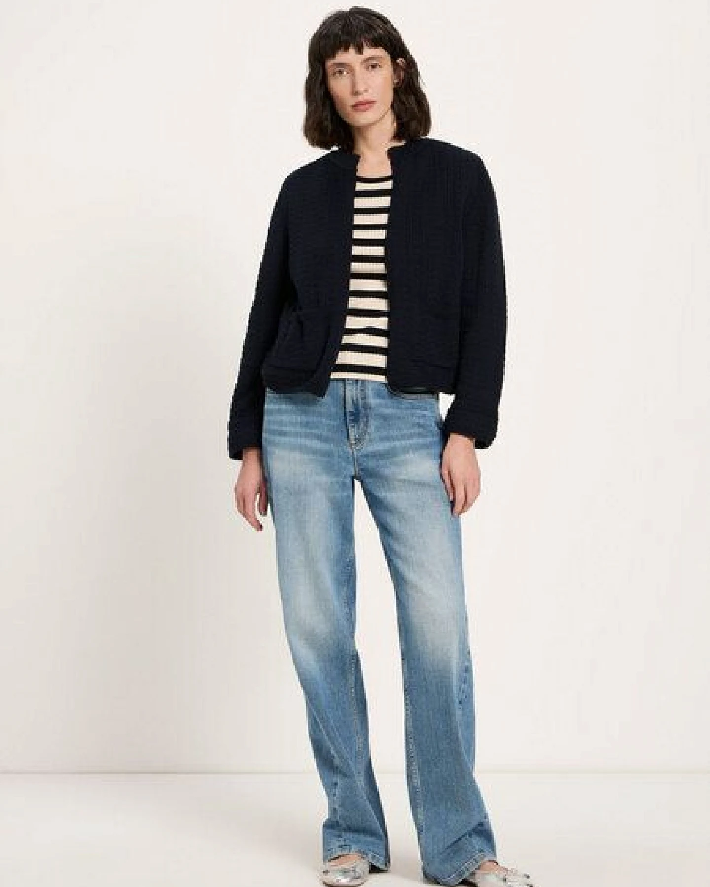 LANIUS Strickjacke mit Struktur aus Bio-Baumwolle – Ansicht 3