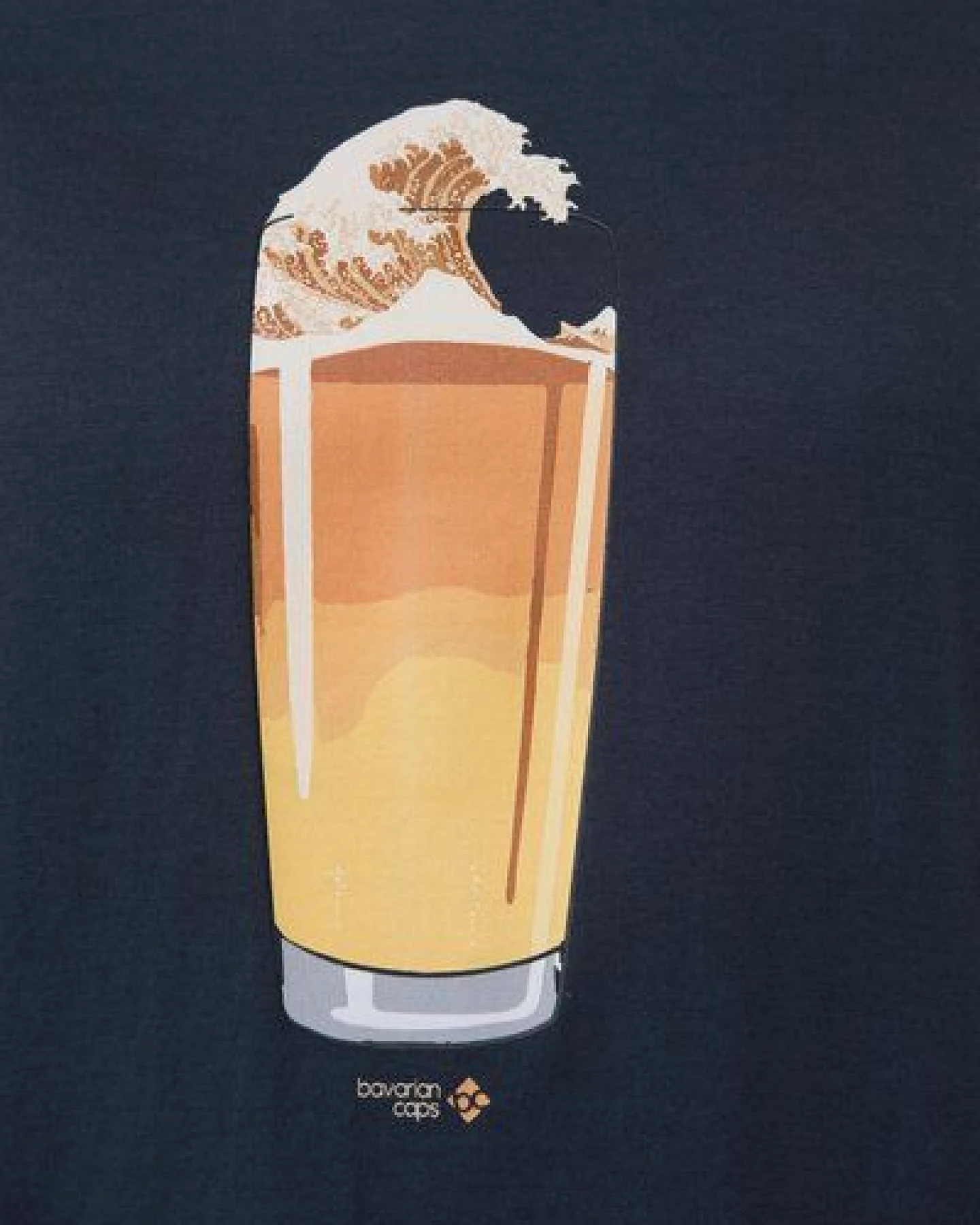 Bavarian Caps Herren T-Shirt Bierwelle - Schwarz – Ansicht 2