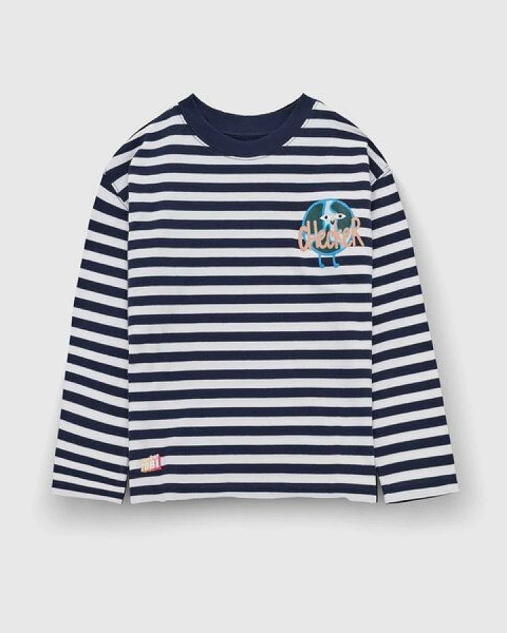 PlayPlayPauly CHECKER TOBI Erde Unisex Kinder Longsleeve aus Bio-Baumwolle