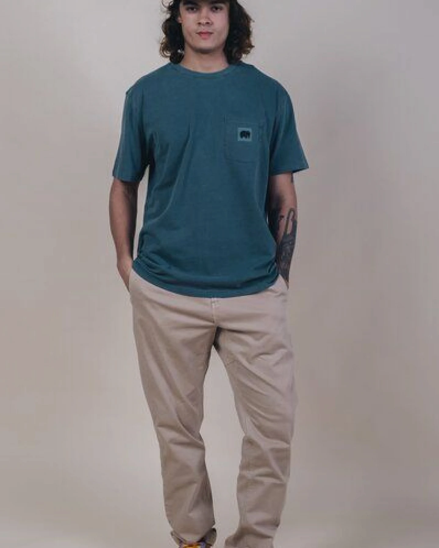 Trendsplant Garza Pigment Dyed T-Shirt Elm Green – Ansicht 4
