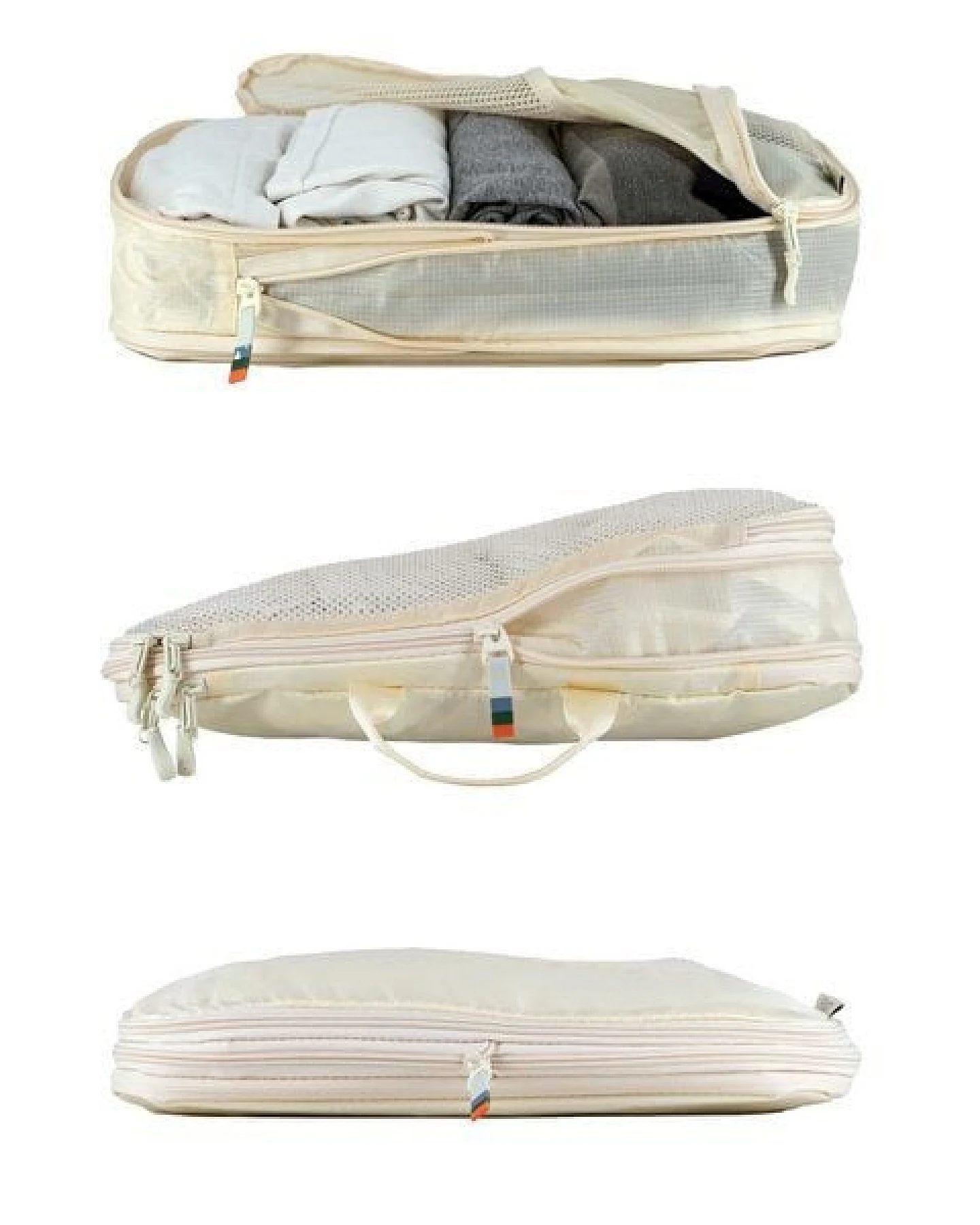 TRAVEL DUDE Packing Cubes, Packtaschen, Packwürfel, Kofferorganizer mit Kompression aus recycelten Plastikflaschen – Ansicht 2