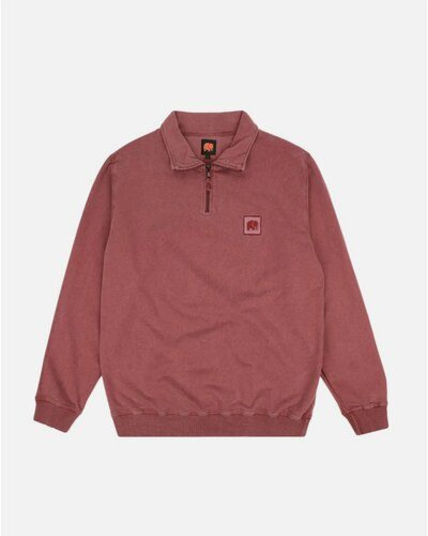 Trendsplant Sauce Loopback Pigment Dyed Half Zip Sweatshirt Burning Sky – Ansicht 2