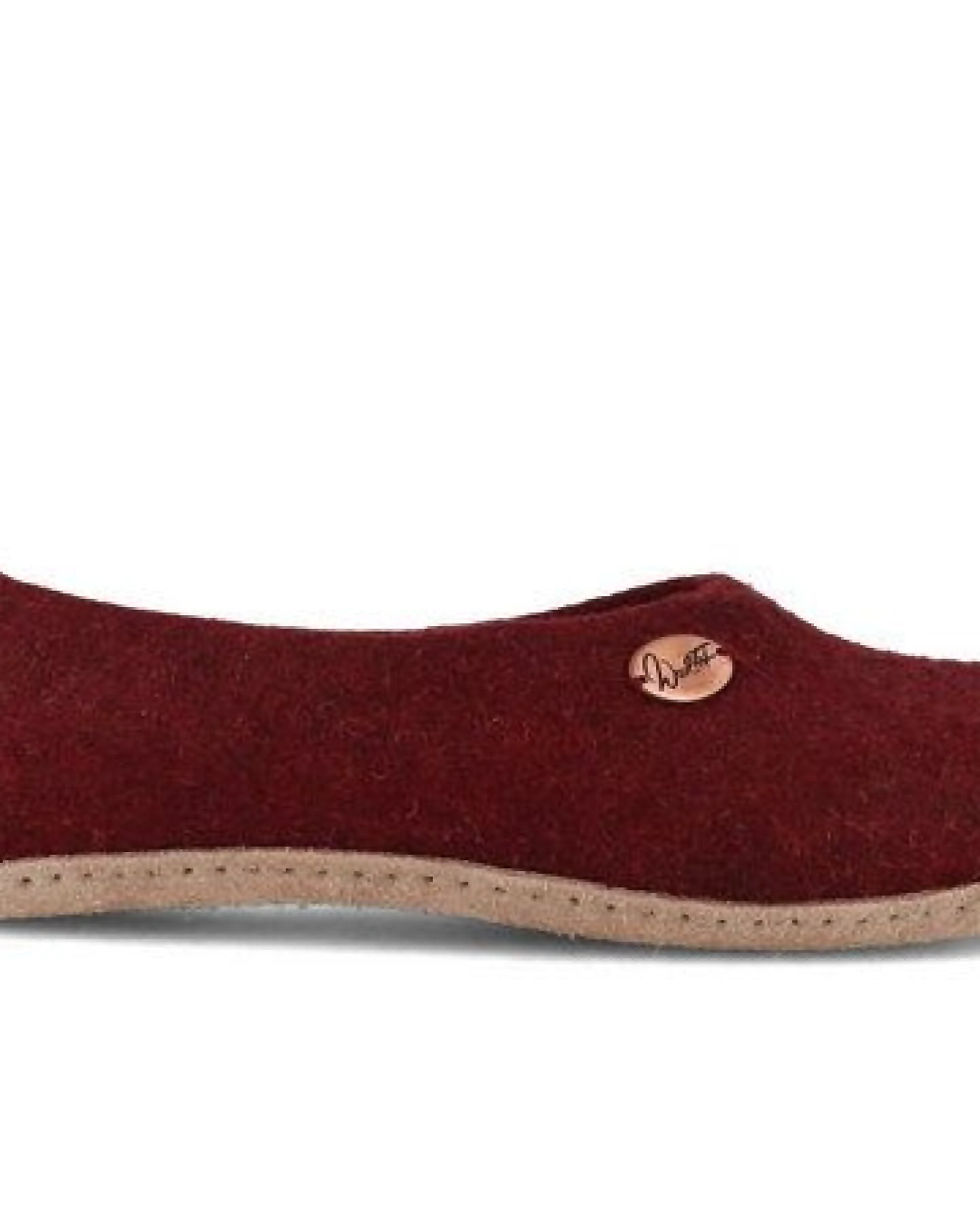 WoolFit Ballerina Hausschuhe mit vegetabiler Ledersohle und Filzeinlage – Ansicht 3