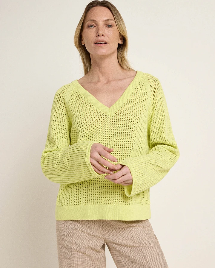 Pullover mit Netzstruktur (GOTS)