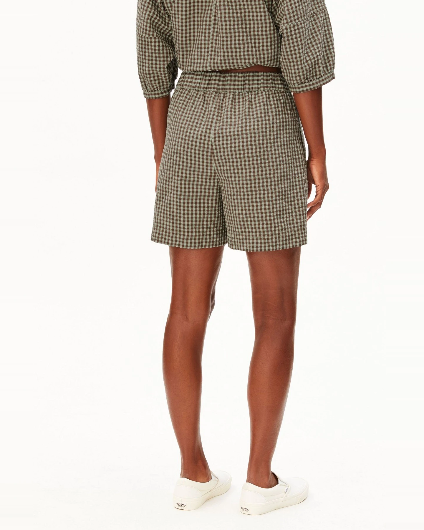 Shorts Vichy Seersucker Grün – Ansicht 3