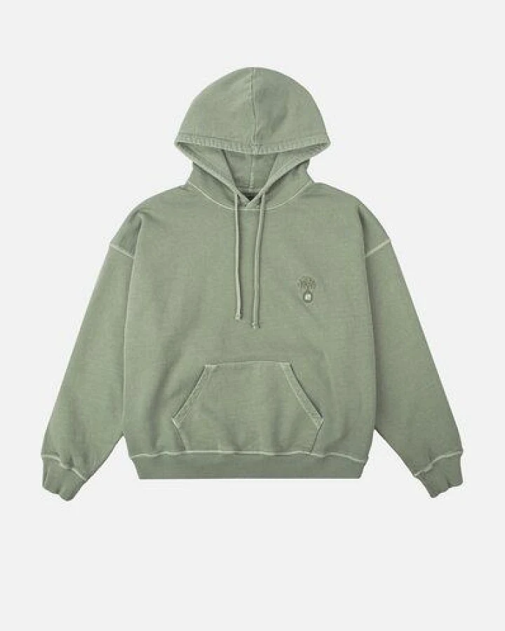 Trendsplant Women's Cepaes Pigment Heavyweight Oversized Hoodie Silver Green