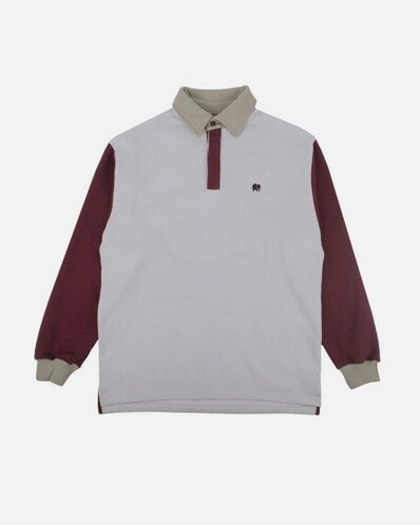 Trendsplant Color Block Oversized Polo Sweatshirt Steel Haze – Ansicht 2