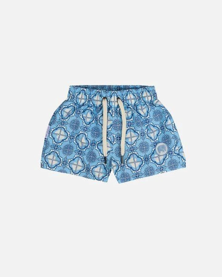 Trendsplant Tiles SEAQUAL®YARN Kid's Swim Trunks Light Blue
