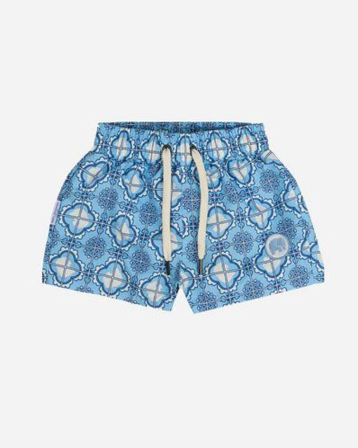 Trendsplant Tiles SEAQUAL®YARN Kid's Swim Trunks Light Blue
