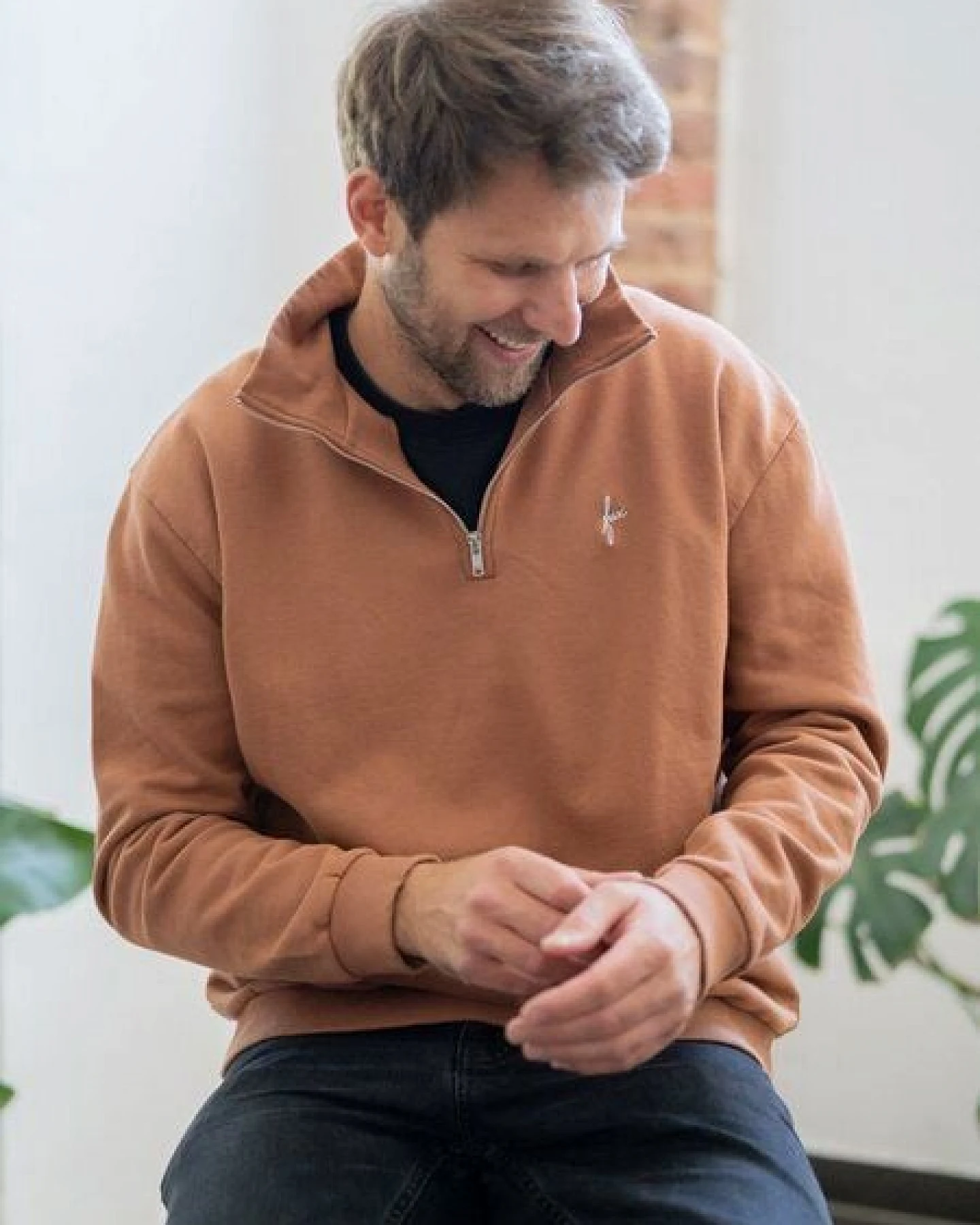 FUXBAU Männer fux Half Zip Sweater – Ansicht 3