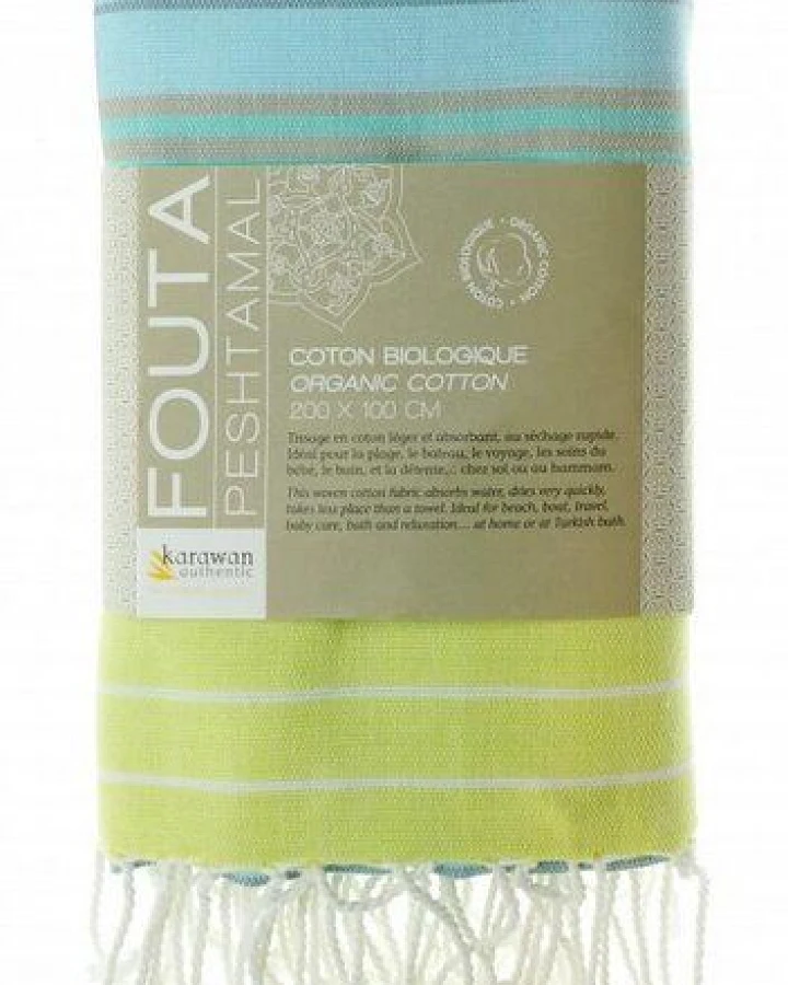 Karawan authentic Fouta Hamamtuch aus reiner Bio-Baumwolle 200 × 100 cm (Stil SUD)
