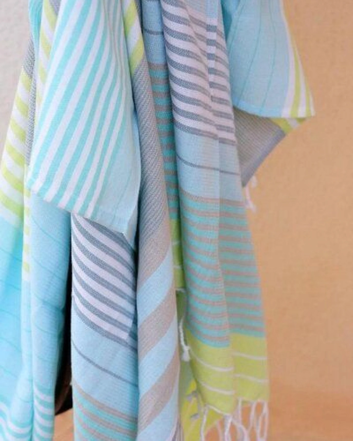 Karawan authentic Fouta Hamamtuch aus reiner Bio-Baumwolle 200 × 100 cm (Stil SUD) – Ansicht 4
