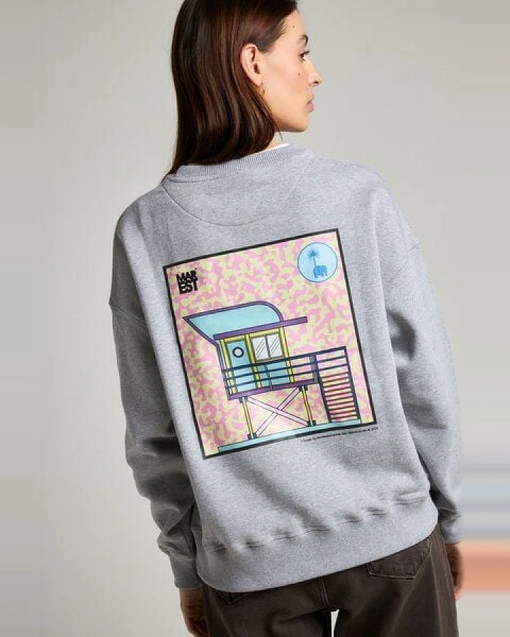 Women's Antonyo Marest x Trendsplant Art Hut Oversized Sweatshirt Sport Grey