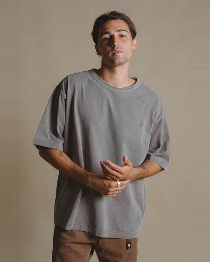 Trendsplant Essential Pigment Heavyweight Oversized T-Shirt Stone Gray