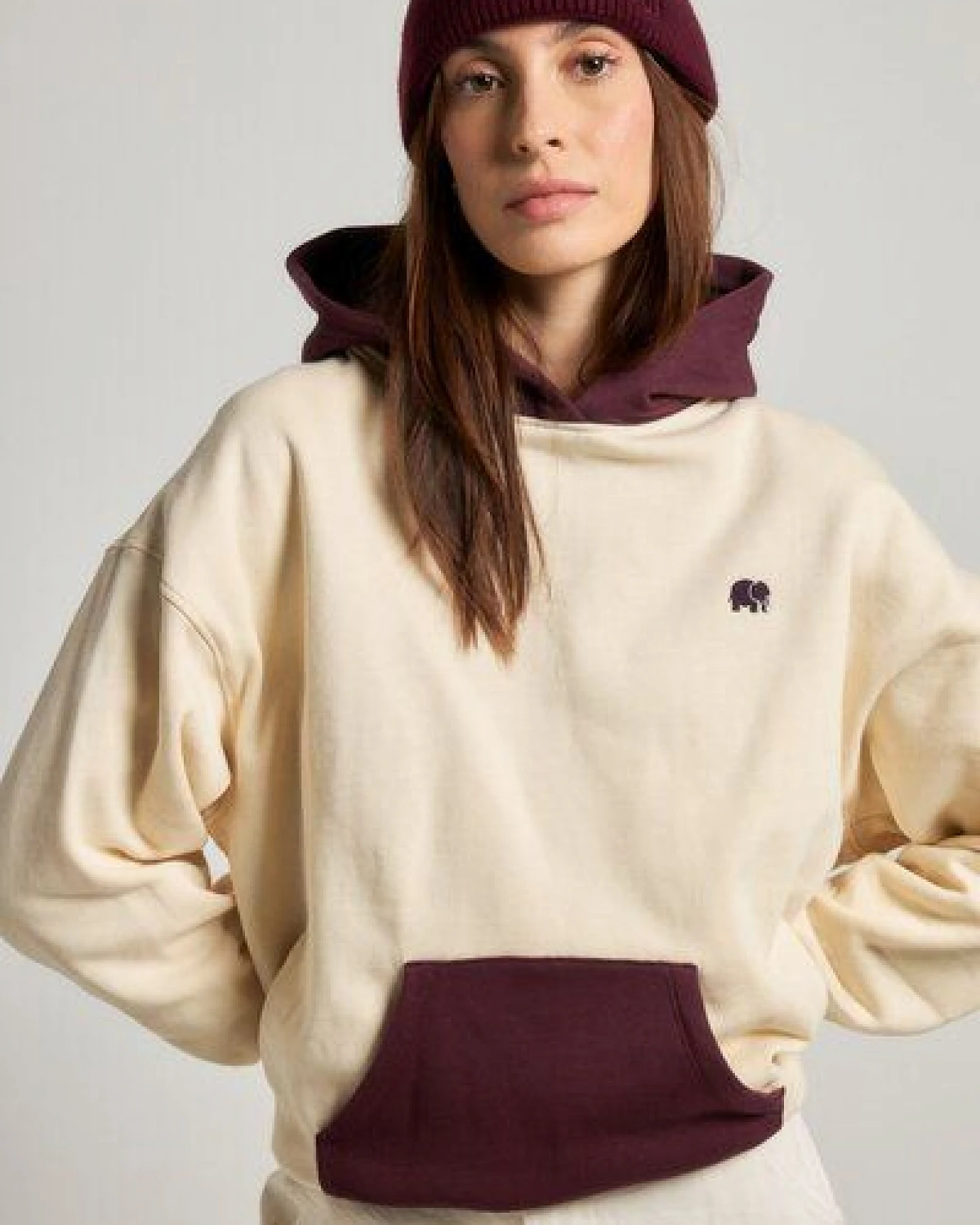 Trendsplant Women's Color Block Oversized Hoodie Pale Glow – Ansicht 3