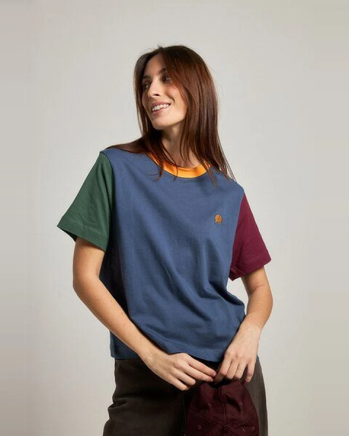 Women's Color Block T-Shirt Trendsplant Blue