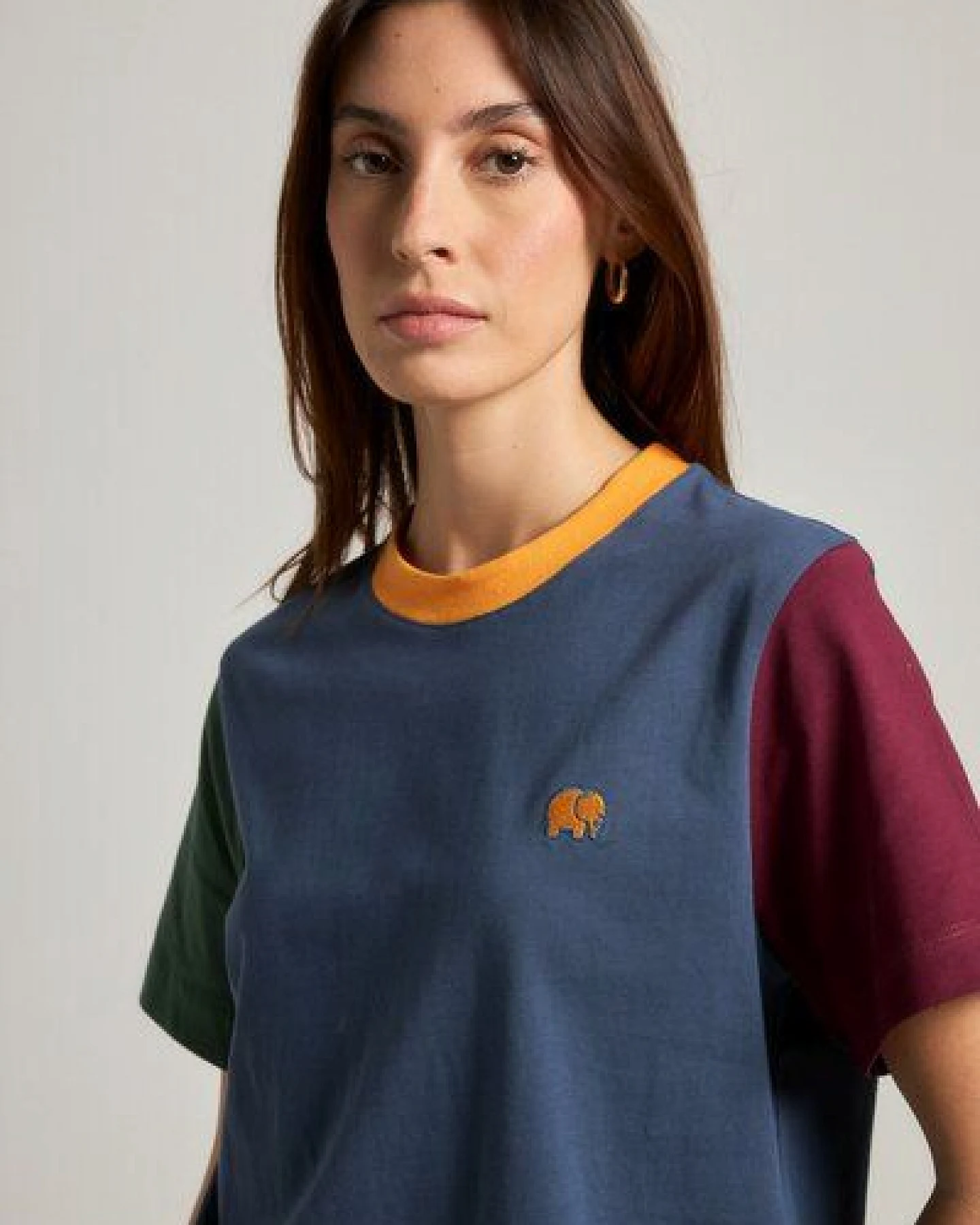 Women's Color Block T-Shirt Trendsplant Blue – Ansicht 3