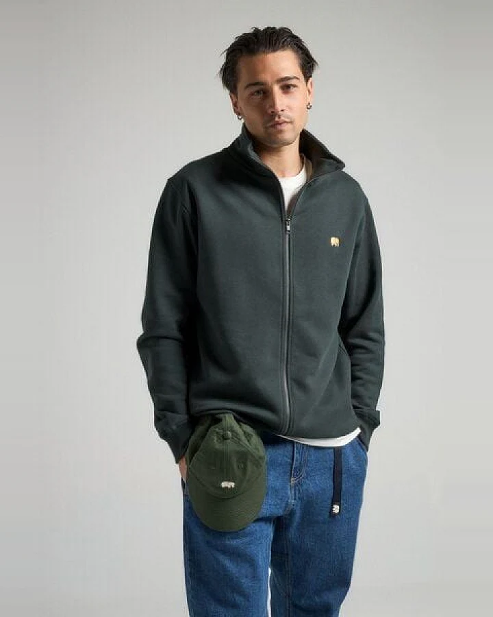 Trendsplant Organic Essential Zip Sweatshirt Scarab Green