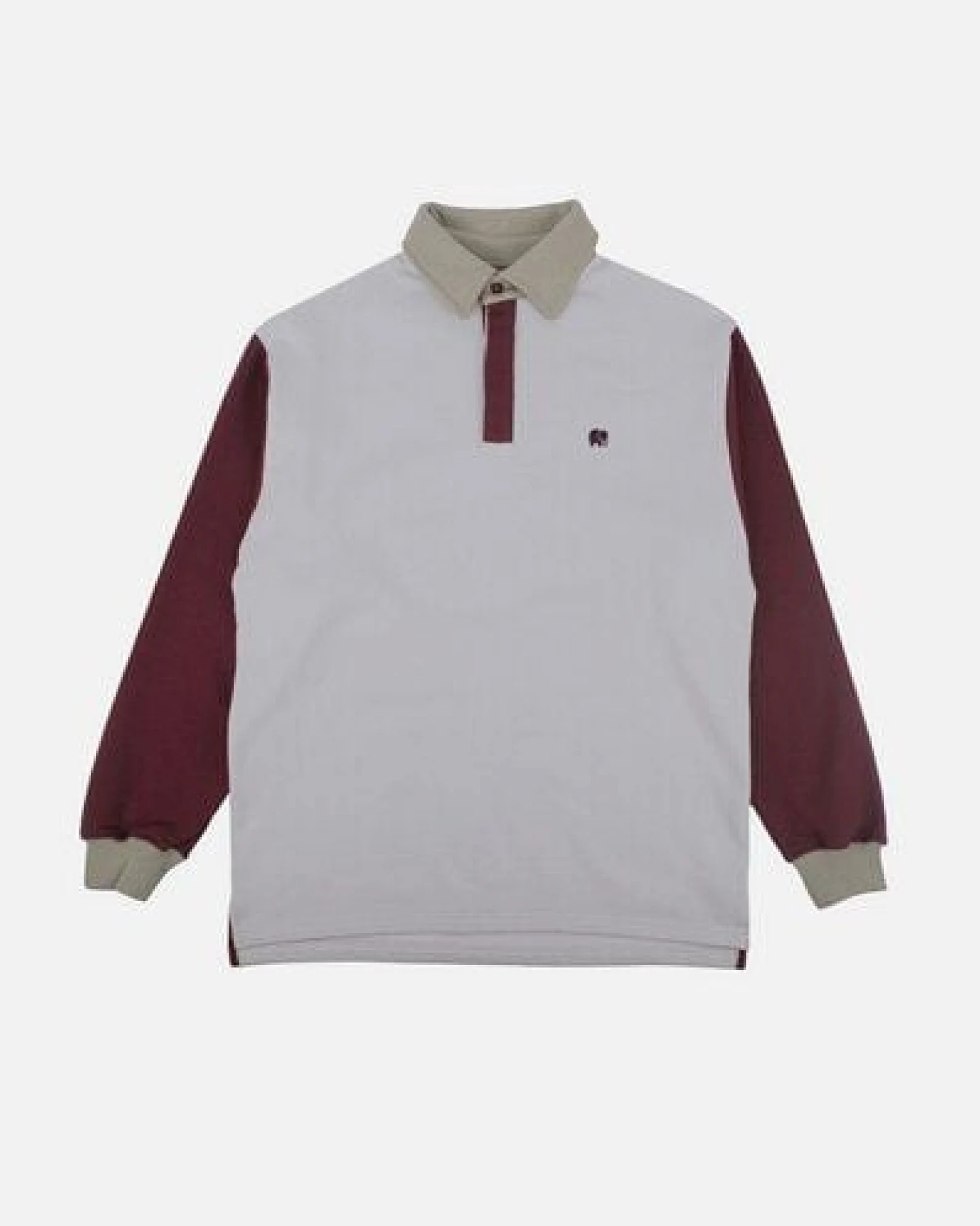 Trendsplant Color Block Oversized Polo Sweatshirt Steel Haze – Ansicht 2