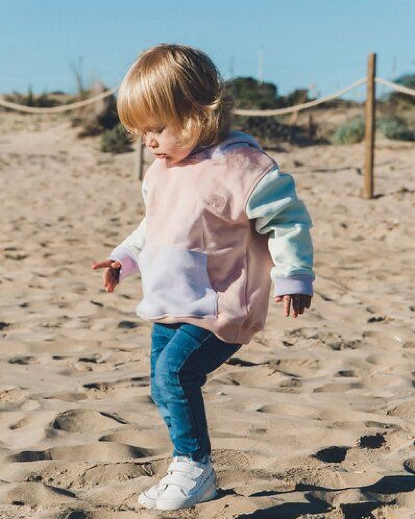 Trendsplant Kid's Color Block Hoodie Pale Pink – Ansicht 2