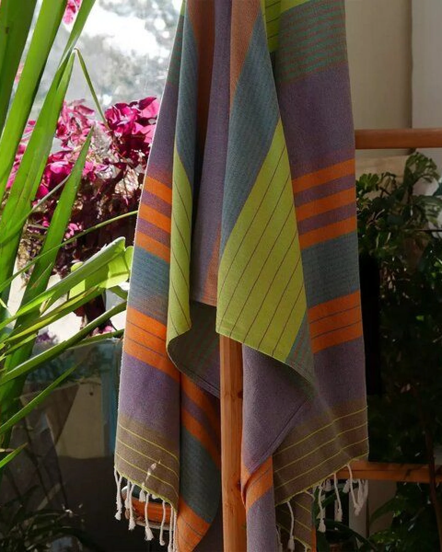 Karawan authentic Fouta Hamamtuch aus reiner Bio-Baumwolle 200 × 100 cm (Stil SUD) – Ansicht 2
