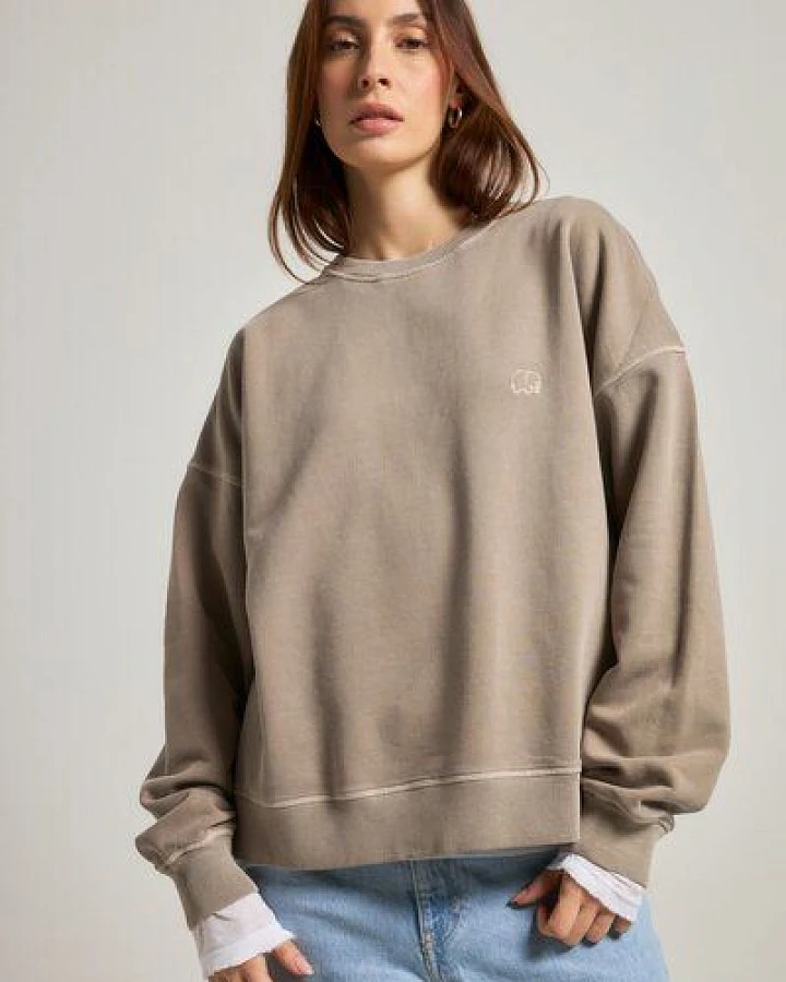 Trendsplant Women's Essential Pigment Heavyweight Oversized Sweatshirt Brindle