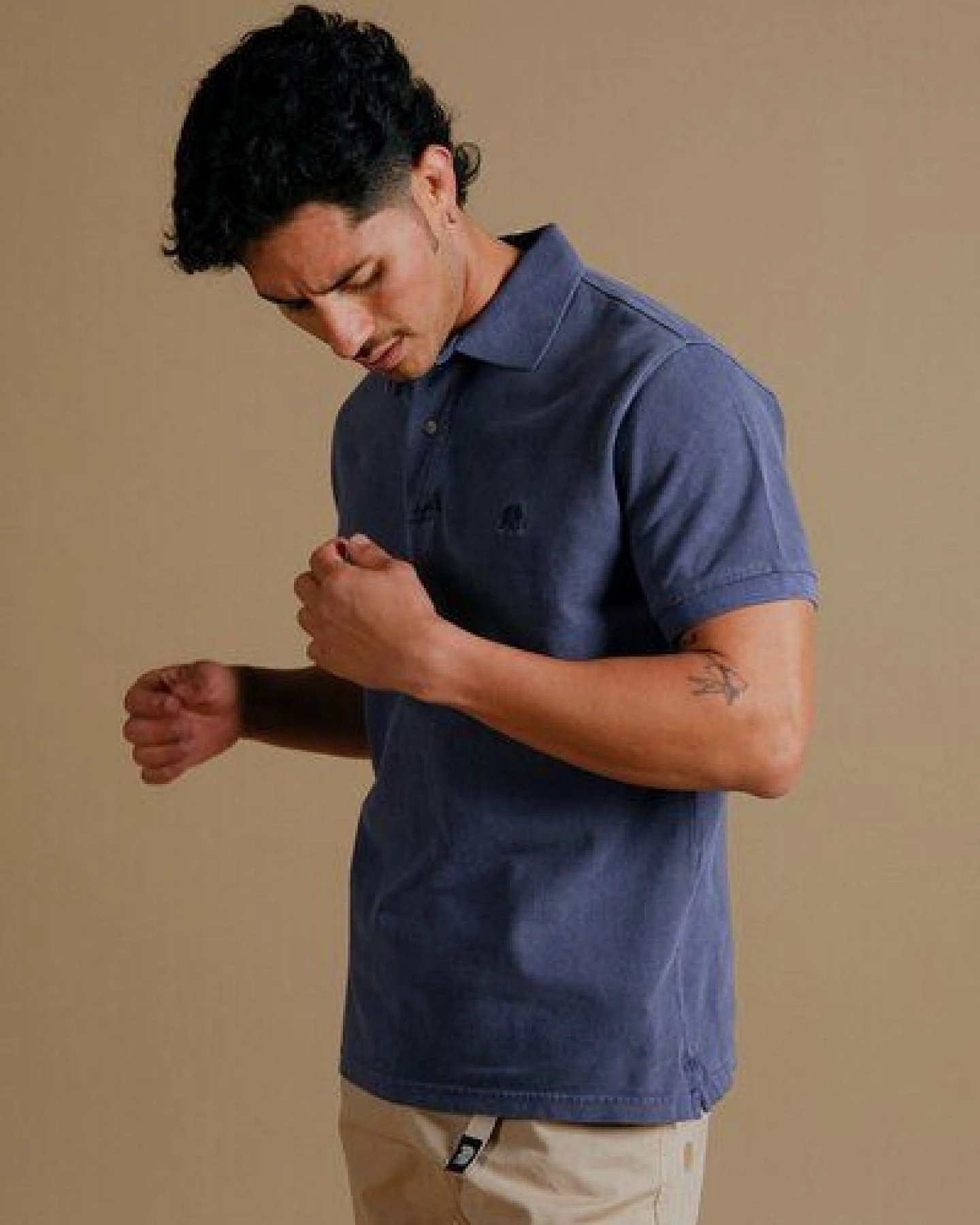 Trendsplant Organic Pigment Dyed Polo Shirt Beacon Blue – Ansicht 2