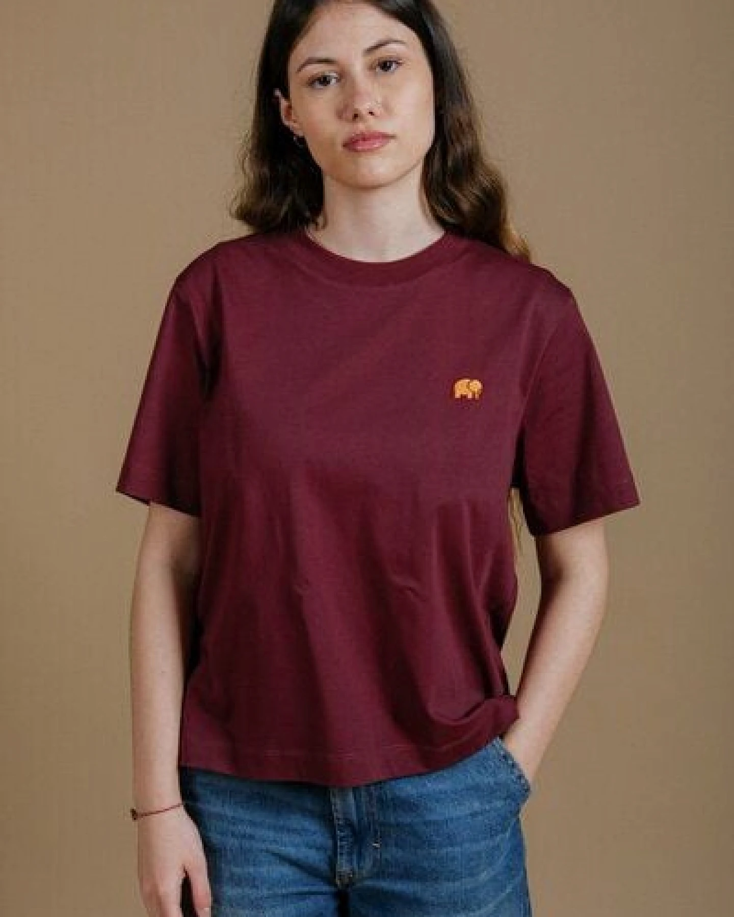 Trendsplant Women's Organic Essential T-Shirt Burgundy – Ansicht 2