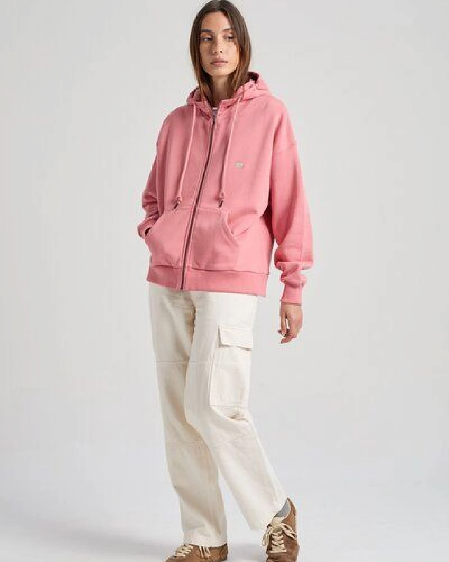 Trendsplant Women's Organic Essential Oversized Zip Hoodie Rossette Pink – Ansicht 3