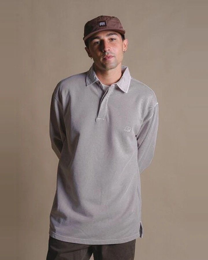 Trendsplant Essential Pigment Heavyweight Polo Sweatshirt Island Fossil
