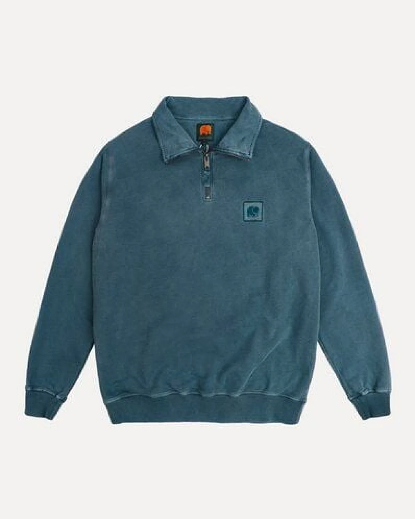 Trendsplant Sauce Pigment Dyed Quarter Zip Sweatshirt Elm Green – Ansicht 2
