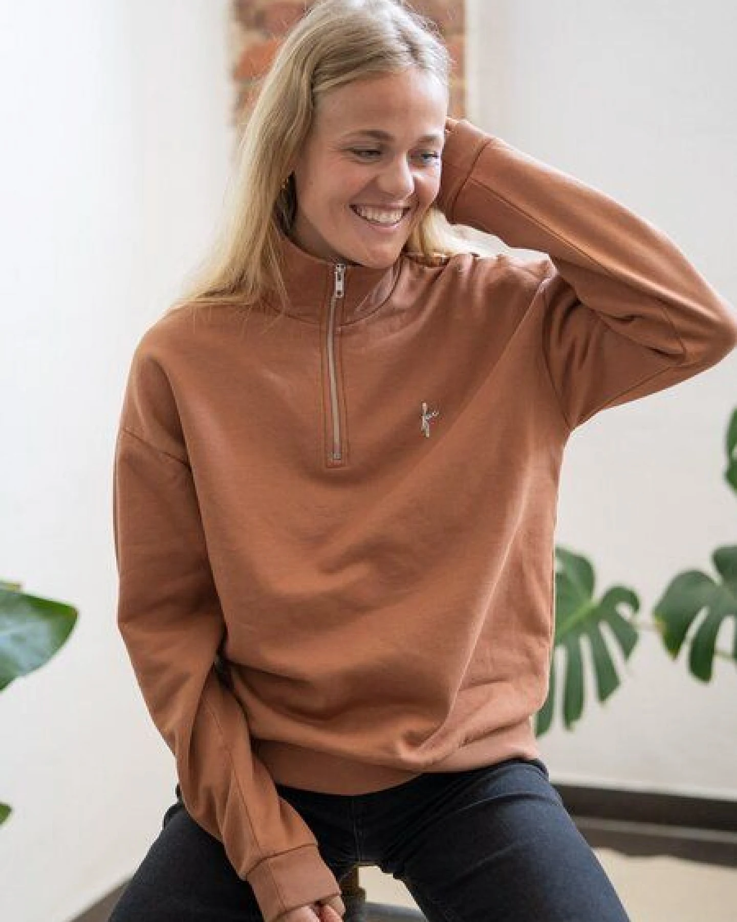 FUXBAU Frauen fux Half Zip Sweater – Ansicht 3