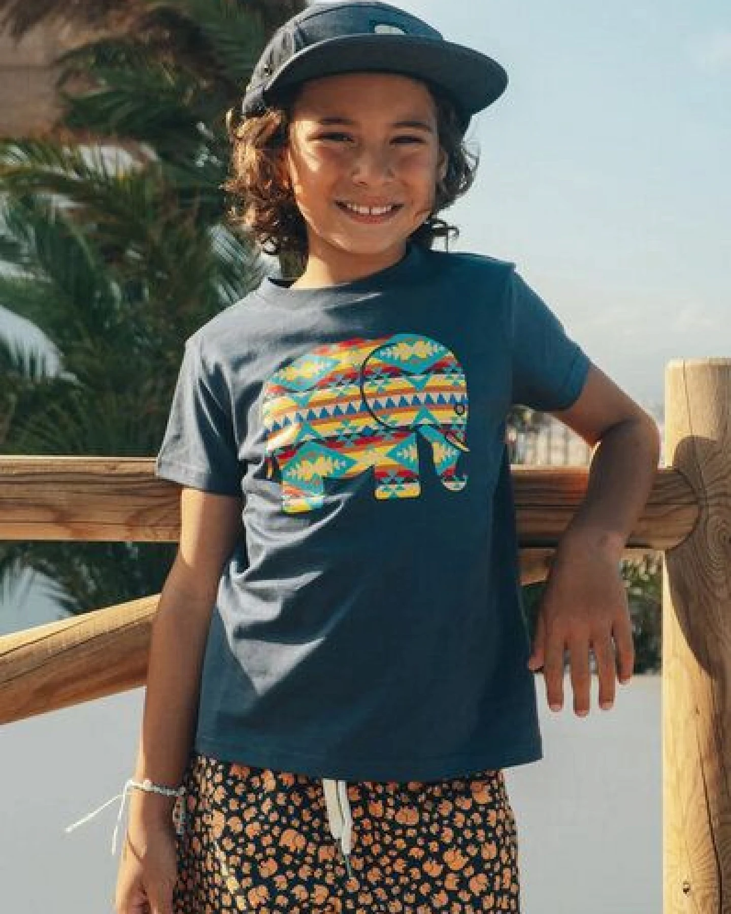 Kid's Organic Navajo Classic T-Shirt Trendsplant Blue – Ansicht 2