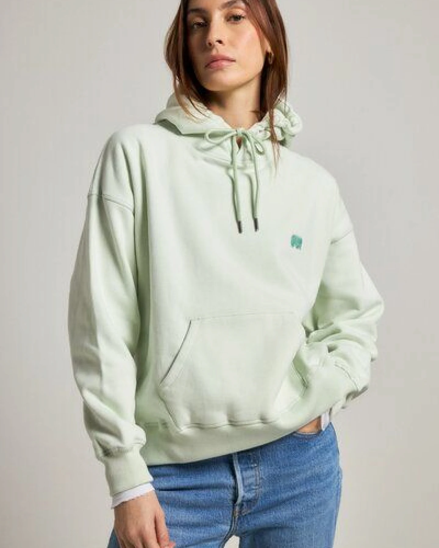 Trendsplant Women's Organic Essential Oversized Hoodie Mint Green – Ansicht 3