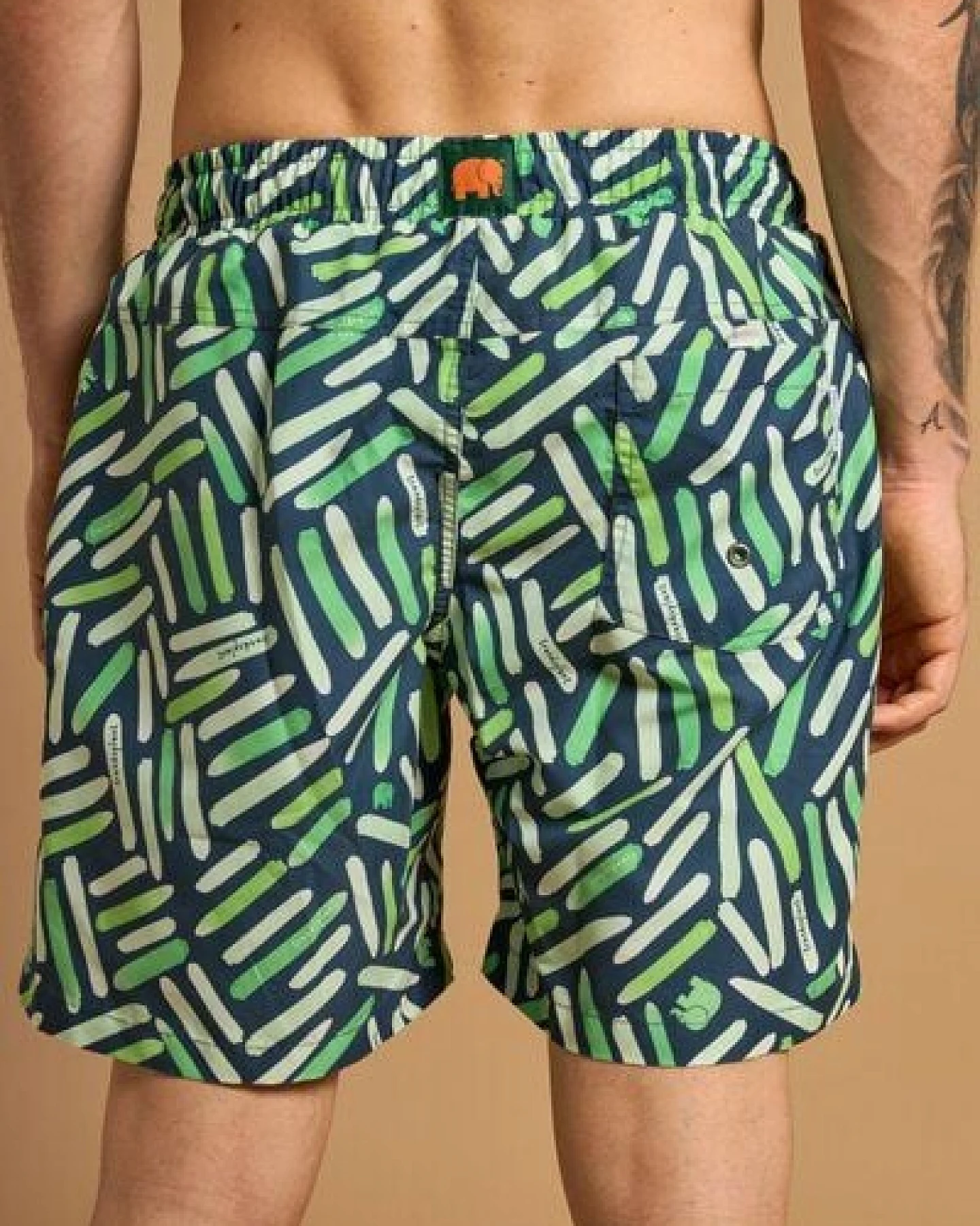Trendsplant Strokes SEAQUAL®YARN Swim Trunks Seaweed Green – Ansicht 4