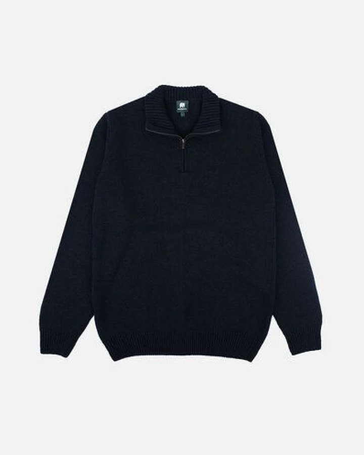 Trendsplant Bernia Quarter Zip Knit Ocean Blue