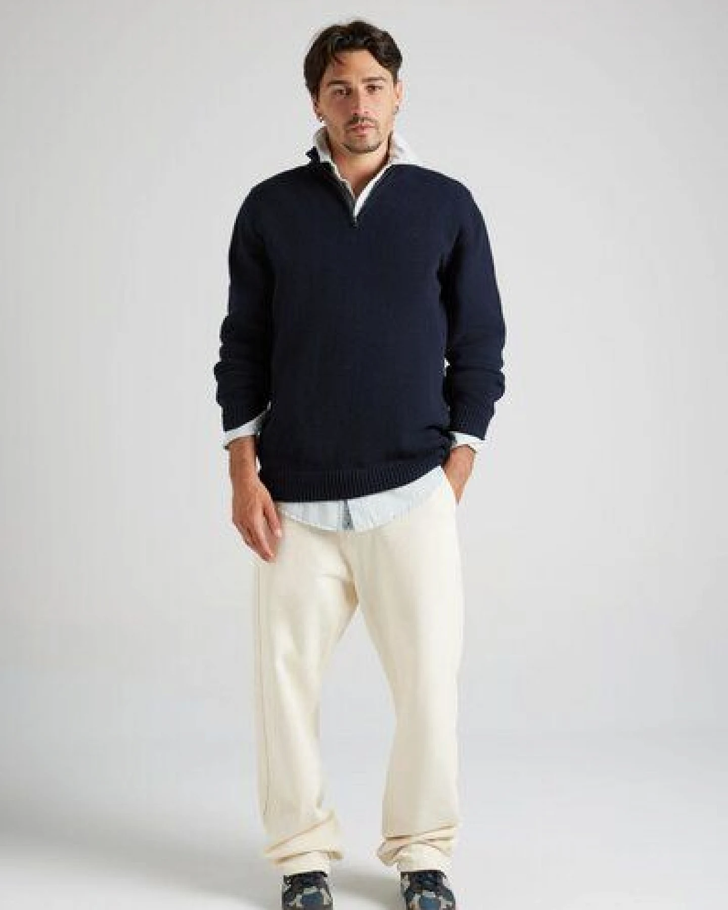 Trendsplant Bernia Quarter Zip Knit Ocean Blue – Ansicht 4