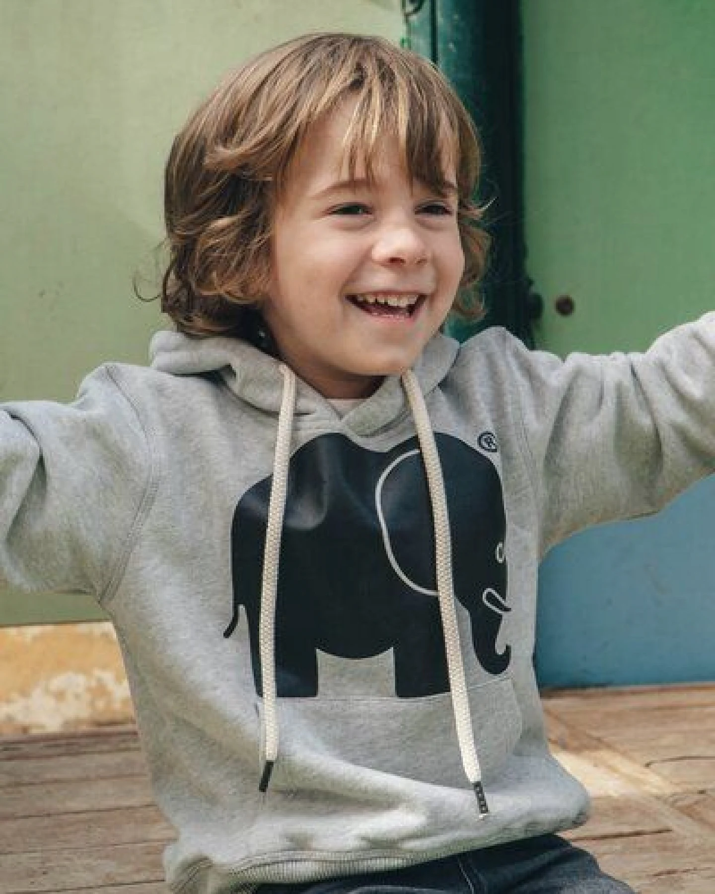 Trendsplant Kid's Organic Classic Hoodie Heather Grey – Ansicht 2