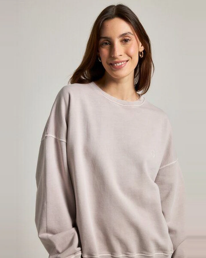 Trendsplant Women's Essential Pigment Heavyweight Oversized Sweatshirt Island Fossil