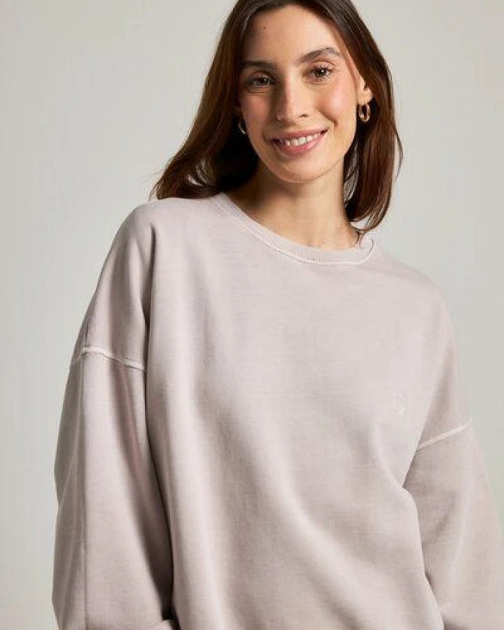 Trendsplant Women's Essential Pigment Heavyweight Oversized Sweatshirt Island Fossil