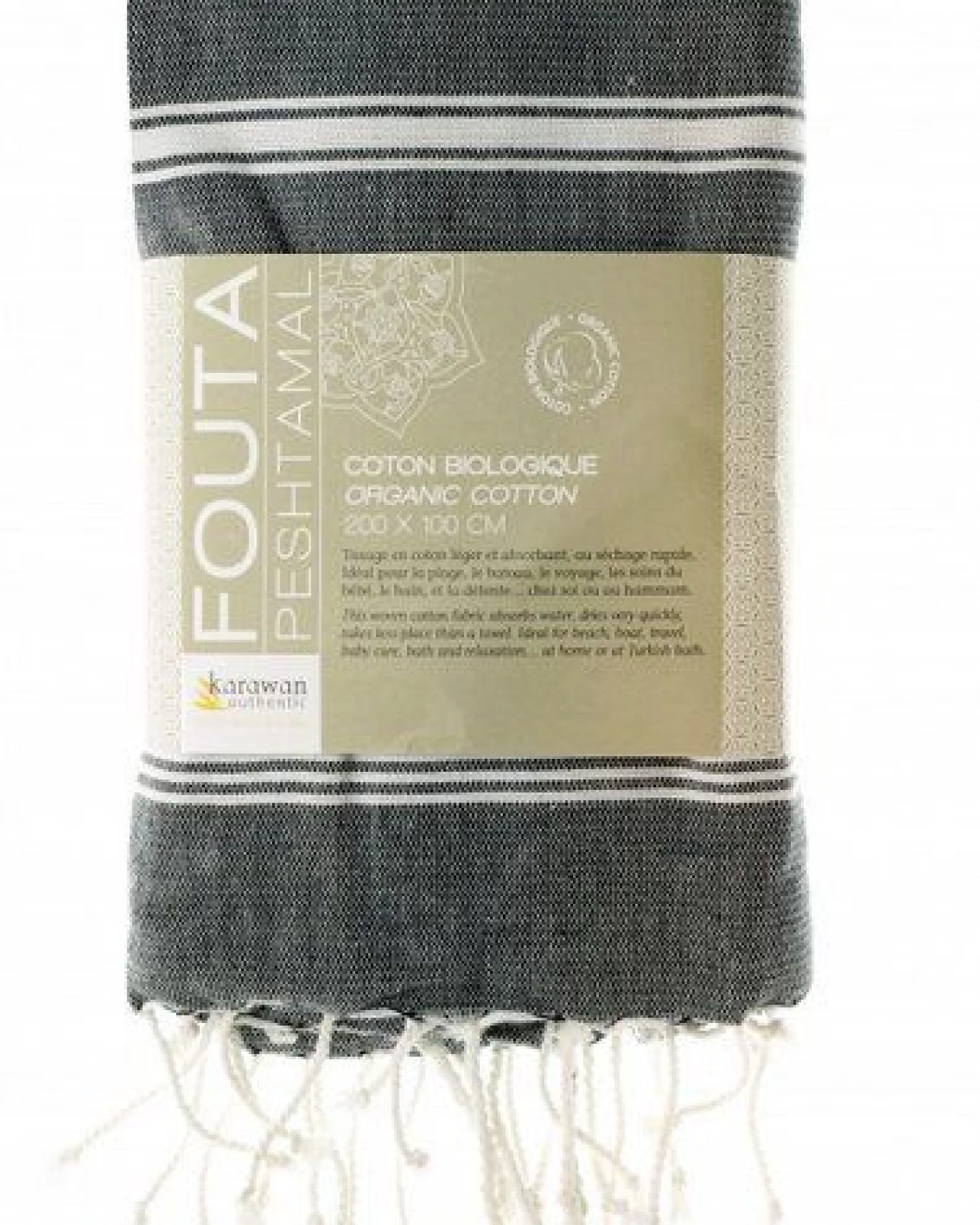 Karawan authentic Fouta Hamamtuch aus reiner Bio-Baumwolle 200 × 100 cm (Stil HAMMAM) – Ansicht 3