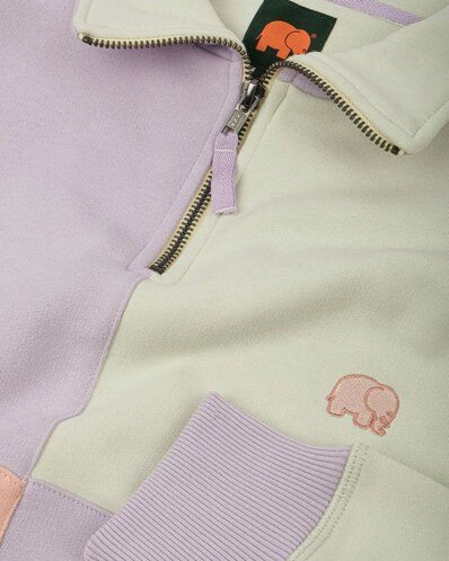 Trendsplant Women's Oversized Color Block Half Zip Sweatshirt Lavender – Ansicht 4