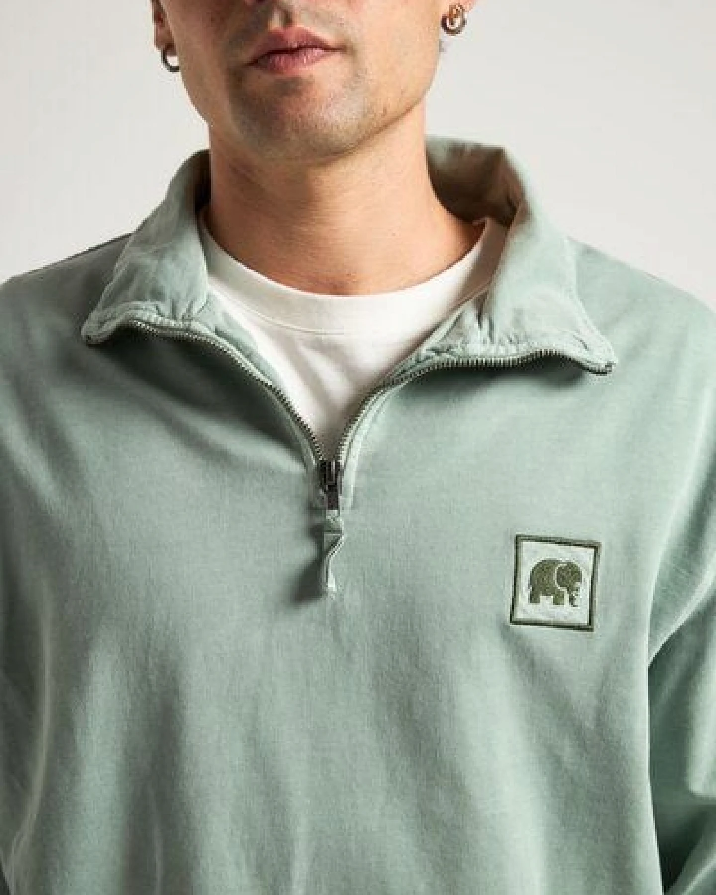 Trendsplant Sauce Pigment Quarter Zip Sweatshirt Silver Green – Ansicht 3