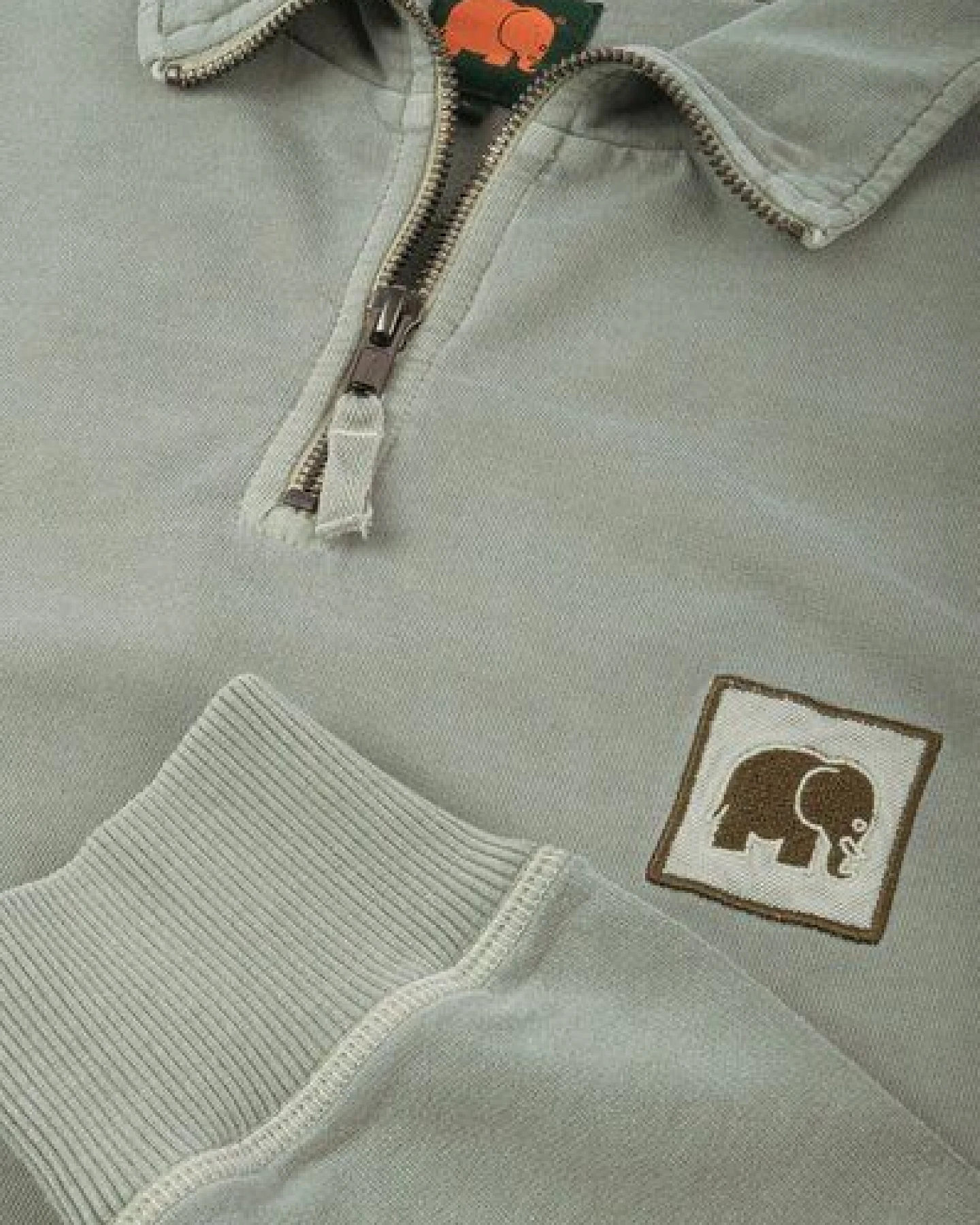 Trendsplant Sauce Pigment Quarter Zip Sweatshirt Silver Green – Ansicht 4