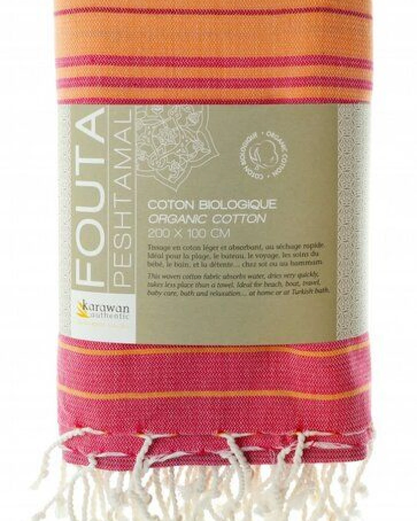 Karawan authentic Fouta Hamamtuch aus reiner Bio-Baumwolle 200 × 100 cm (Stil SUD) – Ansicht 2